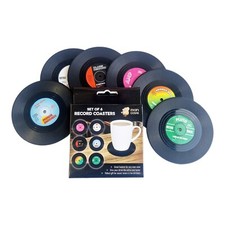 6 x Retro Vinyl Records Coasters Music Fan Beer Place Mats Fun Stocking Filler