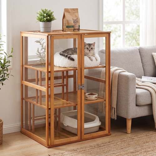 Bamboo cat cage - cage,,
