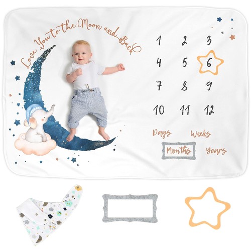 Baby monthly milestone blanket - milestone,