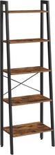 5-Tier Industrial Ladder Shelf Bookcase Storage Rack Rustic Brown 172cm