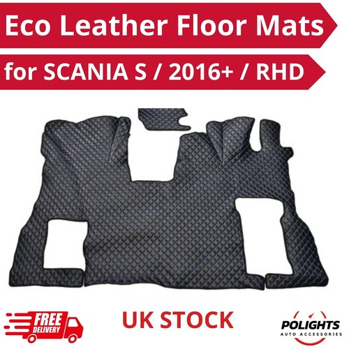 Black and blue stitch floor - black,