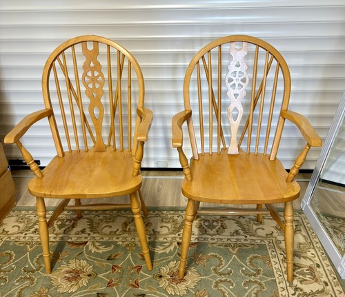 Pair vintage solid pine - of,