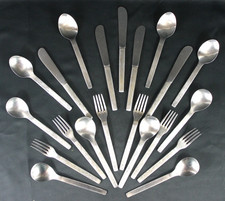 VINERS Sable Cutlery Set Vintage 21 Pieces Bark Pattern Spoons Forks Knives-EHB