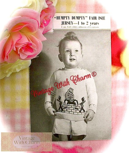 Vintage 1940s knitting pattern - vintage,