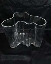 Savoy Iittala Alvar Aalto Clear Vase Height Approx 15.5cm, Width Approx 18.5cm (D8)