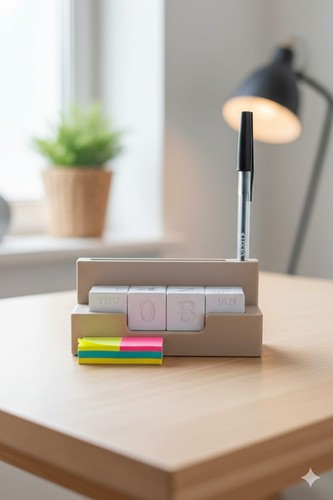 Desk block calender and pen - block,
