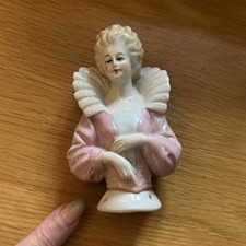 Antique Porcelain Lady Pin