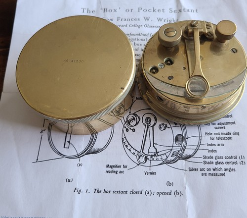 Antique nautical brass pocket - brass,