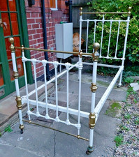 Antique Cast Iron & Brass Bed Single Frame  DELIVERY POSSIBLE