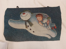 THE SNOWMAN AND THE SNOWDOG FLYING TAPASTRY, FIBRE OPTIC CANVAS 18"X 12"