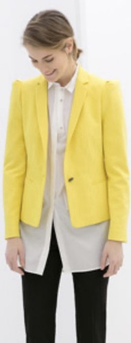 Zara yellow puff - zara, blazer