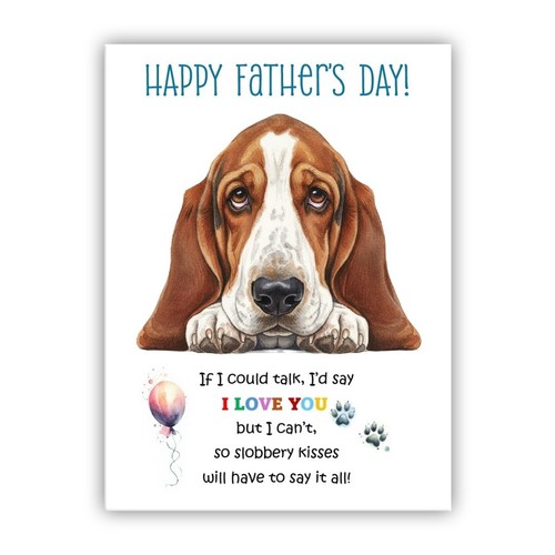 Basset hound father day - father's,
