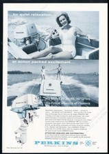 1962 Perkins 40 outboard boat motor photo vintage print ad