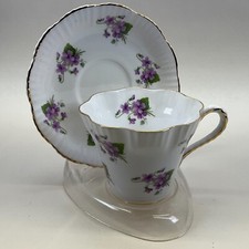Salisbury Fine Eggshell Bone China Teacup & Saucer Set Scalloped - England