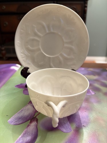 Antique belleek embossed tea - antique,