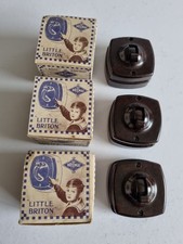 1 x Vintage Britmac  Brown Ceramic Toggle Light Switch 1 Way New Old Stock