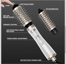 Rotating Hair Dryer Hot Brush Powerful Air Flow Straightening Curl Fast Drying