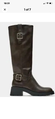 Bnwt zara knee high chocolate - zara,