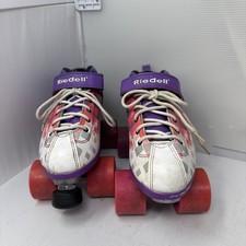 Riedell Pink Purple Dart Quad Roller Derby Speed Skates Size Size 6