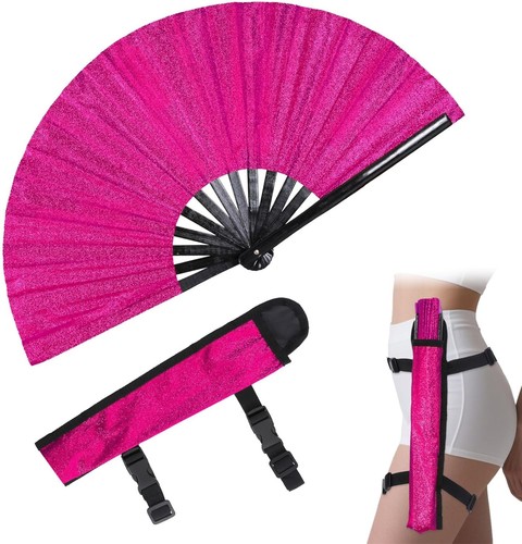 Large folding hand - fan, glitter