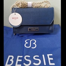 Bessie London Navy Blue Handbag Crossbody Chain Strap BNWT & Dust Cover