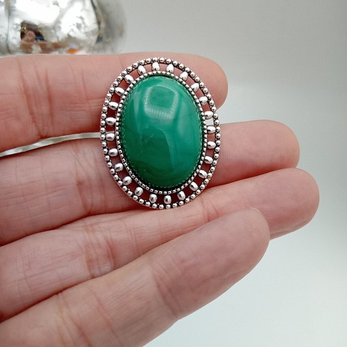 Faux gemstone brooch green - faux,