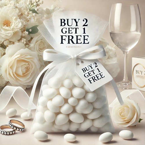 100pcs white organza gift - 10-100pcs,
