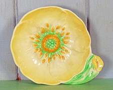 Carlton Ware Yellow Buttercup Trinket Dish 4.5" Art Deco Nut / Sweet / Pin Dish