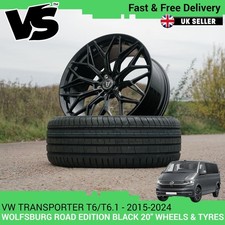 VW TRANSPORTER T6/6.1 WOLFBURG ROAD EDITION GLOSS BLACK 20" 5x120 WHEELS & TYRES