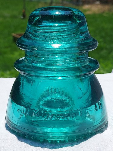 Antique hemingray aqua glass - antique,