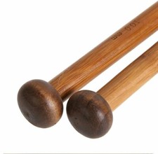 One set of single pointed bamboo knitting needles choose 2mm - 10mm 25cm length 