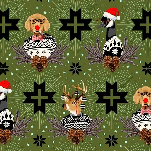 Tula pink holiday homies buck - pink,