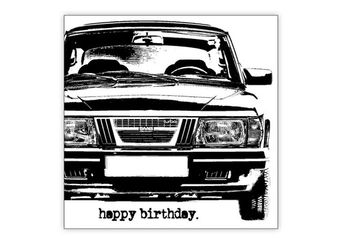 Saab 900 turbo birthday - , card