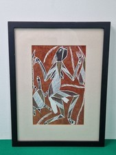 Woman with Turtle Ngalmangigi Aboriginal Art Painting Artist Lesley Ngaboy