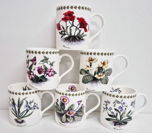Botanic flowers mugs set - set, 6