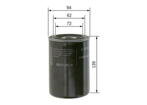 Fits bosch 986 - 0, oil