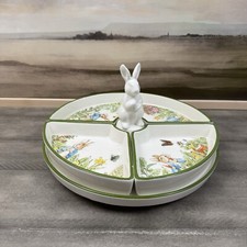 Pottery Barn Beatrix Potter Peter Rabbit Lazy Susan Multicolor Spring Chipped OB