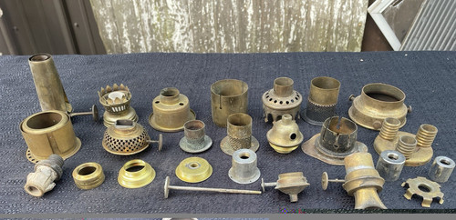 Lot assorted antique oil lamp - lot,