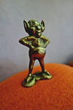Vintage Solid Brass Cornish Pixie or Pisky Figure three inches height.