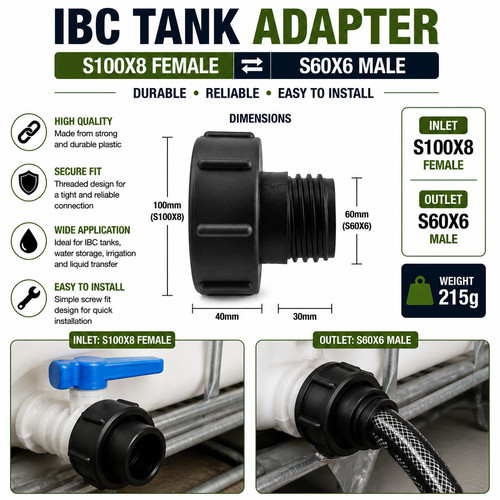 Ibc tank connector s100x8 - tank,