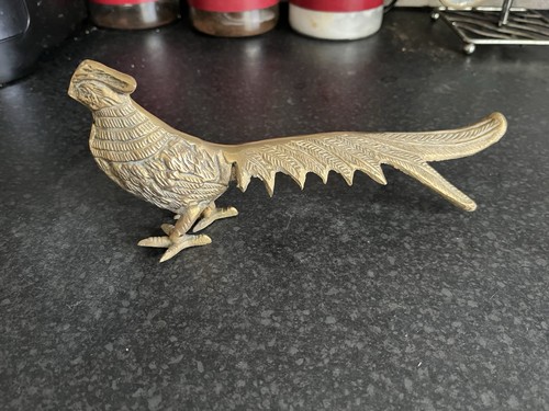 Decorative brass pheasant bird - brass,