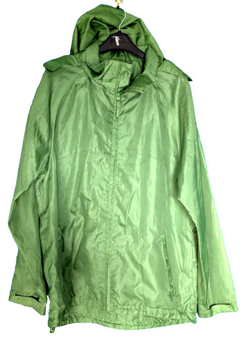 Ladies mac green hooded - ladies,