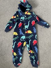 M&S Marks Spencers Boys Dinosaur All In One Fleece 1Onesie 4-5 Years