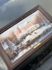 Thomas Kinkade Victorian Christmas II Illuminated Print Framed