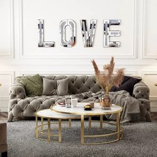XL Mirrored Diamond LOVE Letters Crushed Crystal Mirror Diamond Wall Art 50x30cm