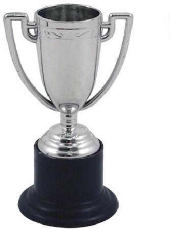 Mini gold silver trophy - silver,