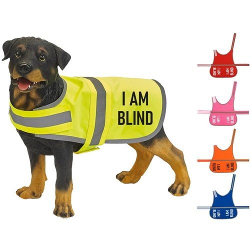 Blind vis dog vest - hi-vis,