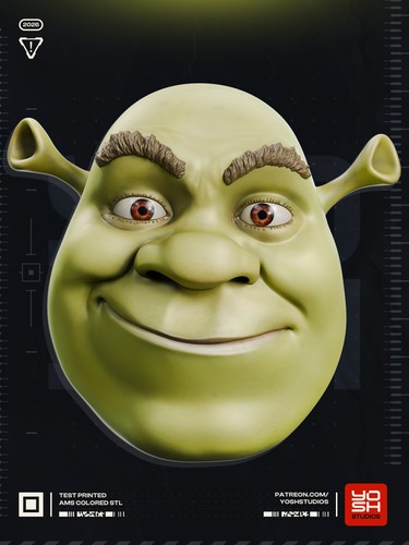 Shrek helmet printed - shrek,
