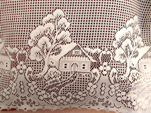 Vintage french pictorial lace - vintage,