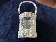White Wicker flower Holder